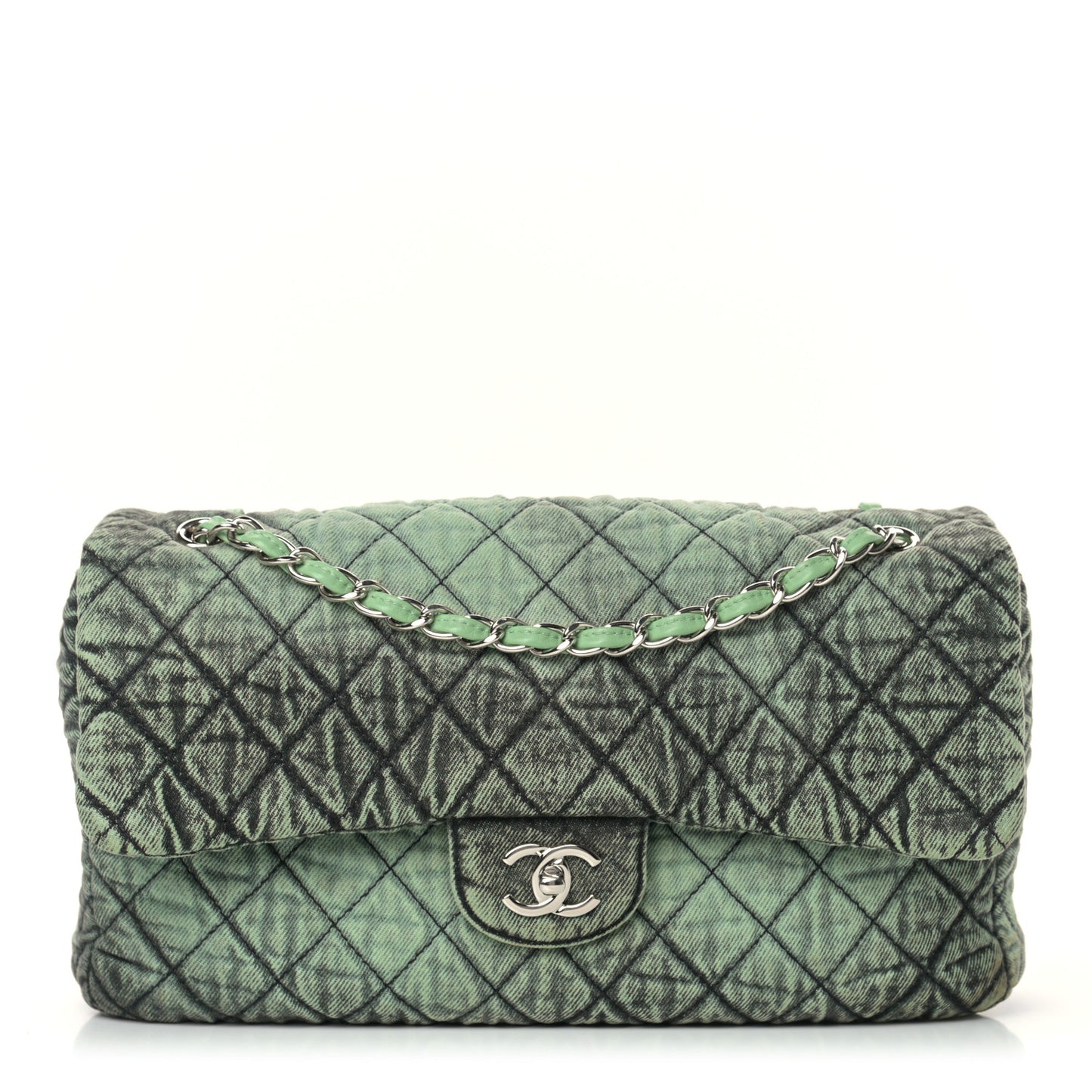 Denim Quilted Denimpression Flap Green Black