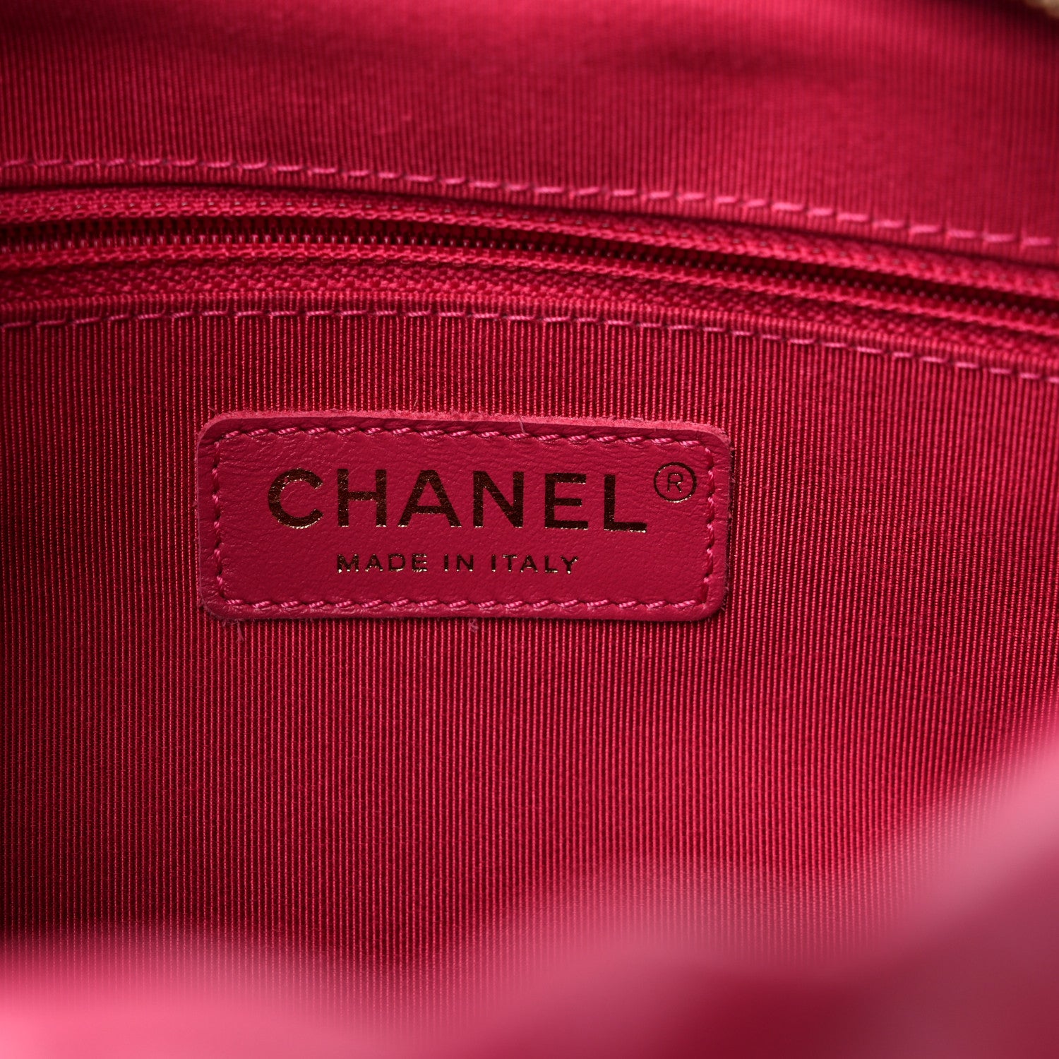 Chanel Calfskin Quilted Coco Shelter Bowling Bag Dark Pink Red 6 of 10