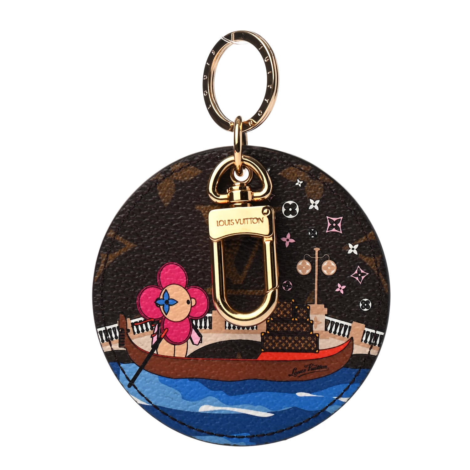 Louis Vuitton Monogram 2019 Christmas Animation Venice Bag Charm Key Ring Blue 1 of 4