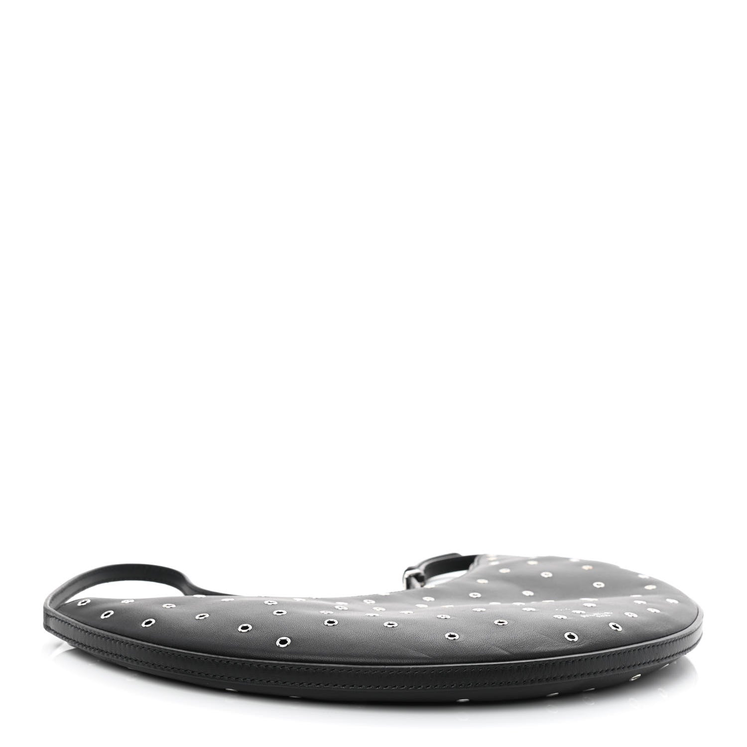 Alaia Lambskin Grommet One Piece Demi Lune Bag Black 4 of 9