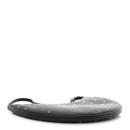 Alaia Lambskin Grommet One Piece Demi Lune Bag Black 4 of 9