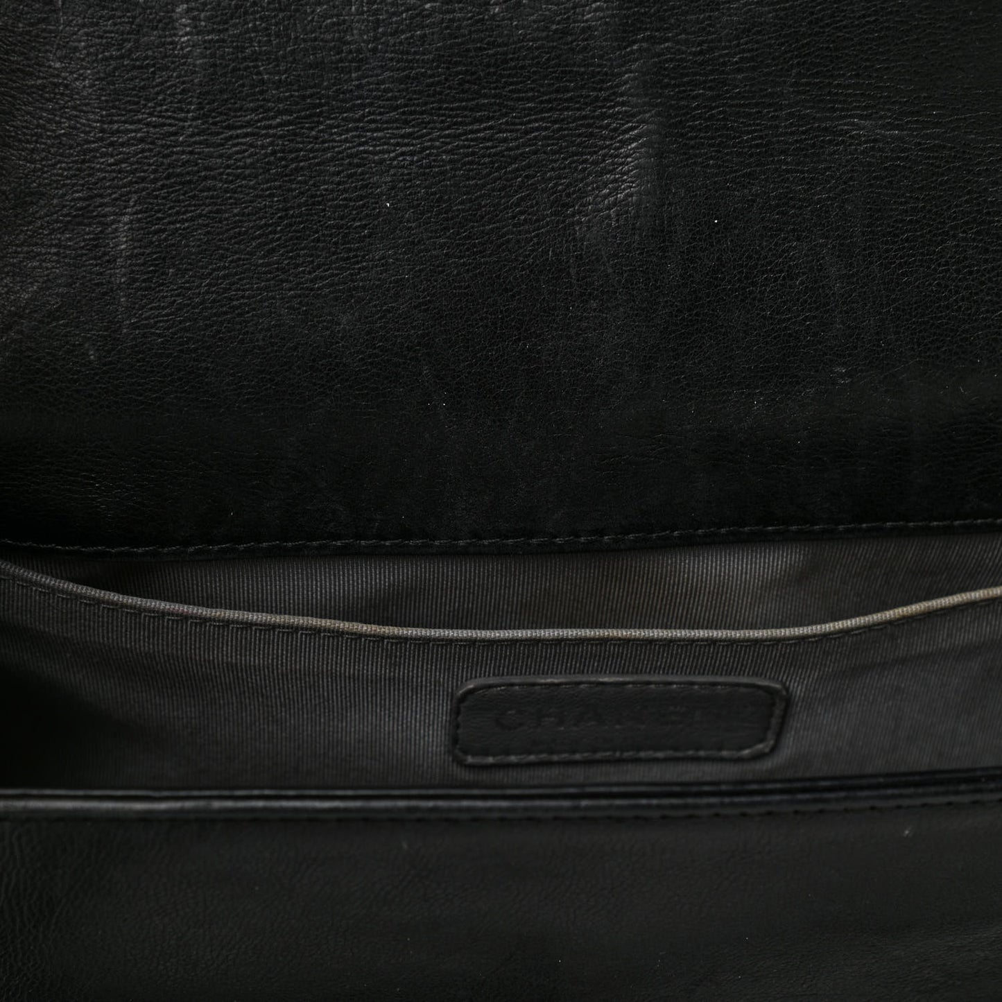 Calfskin Double Stitch Medium Boy Flap Black