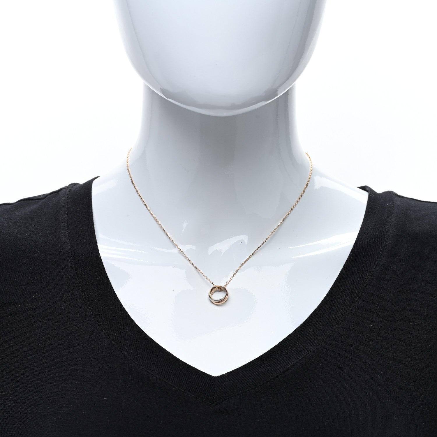 Cartier 18K Pink Yellow White Gold Baby Trinity Pendant Necklace 3 of 4