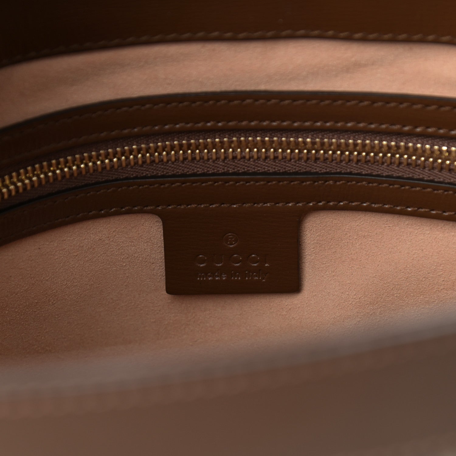 Gucci GG Supreme Monogram Azalea Calfskin Web Medium Jackie 1961 Tote Beige Ebony Brown Sugar 6 of 9