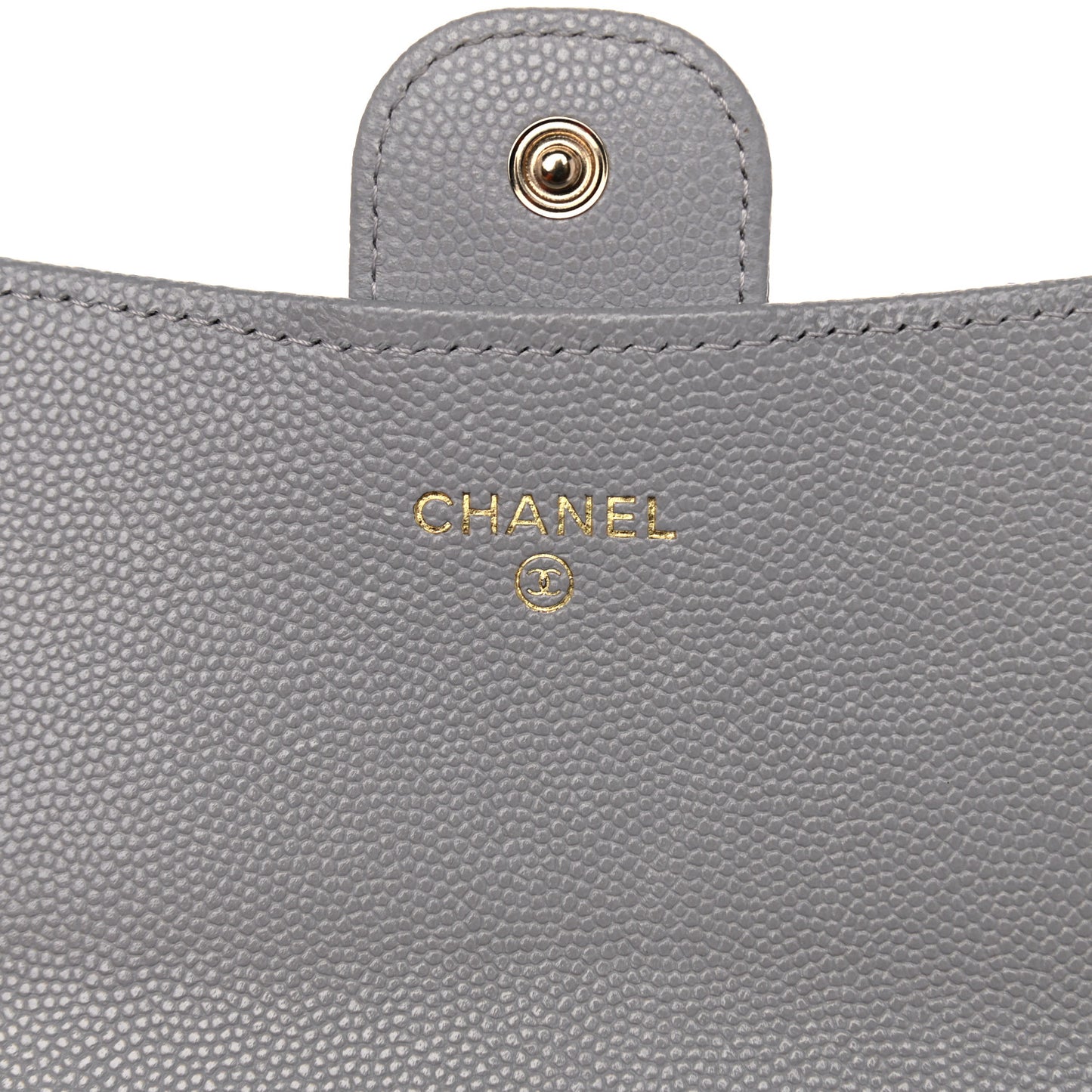 Caviar Quilted Phone Holder Wallet on Removable Chain Grey