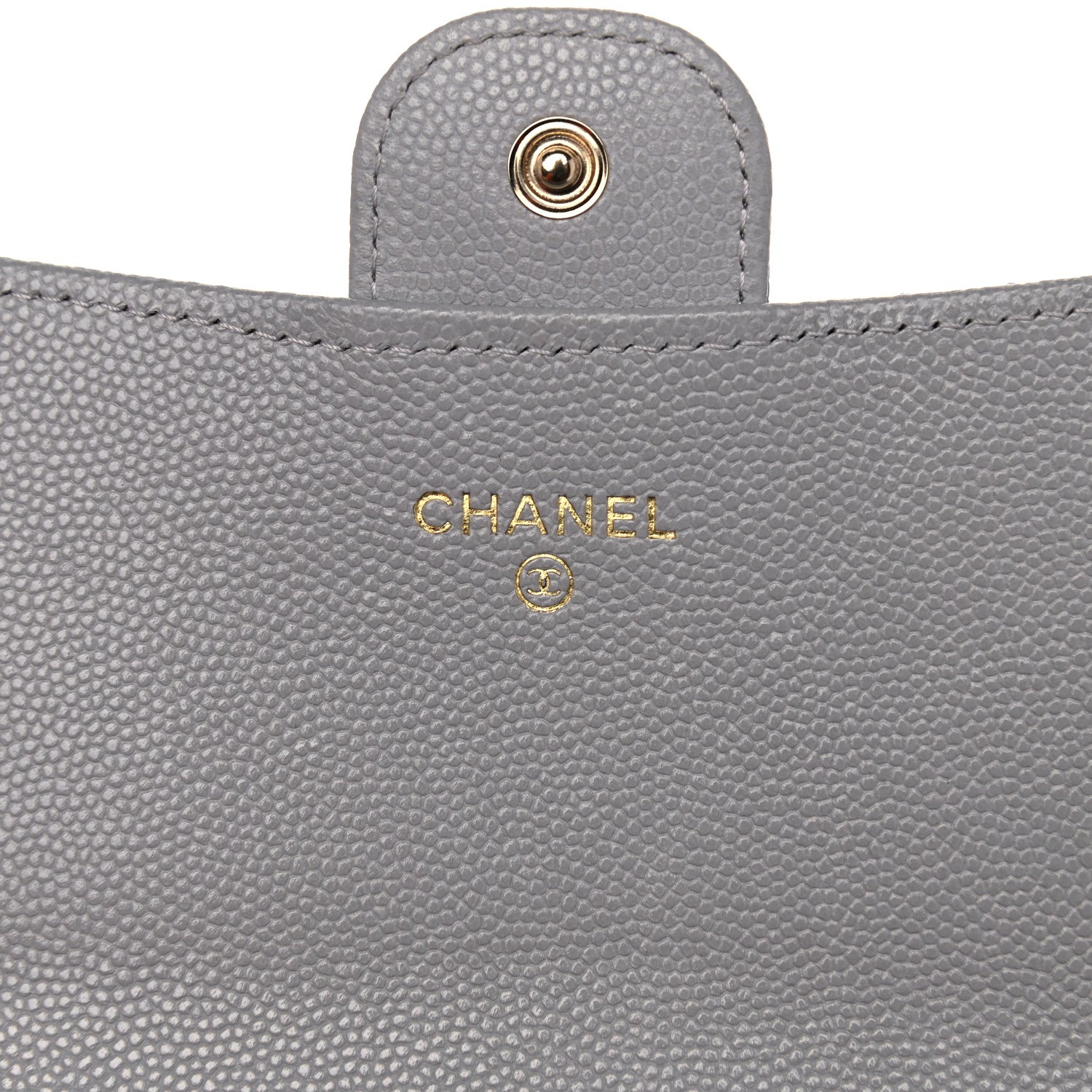 Chanel Caviar Quilted Phone Holder Wallet on Removable Chain Grey 5 of 10
