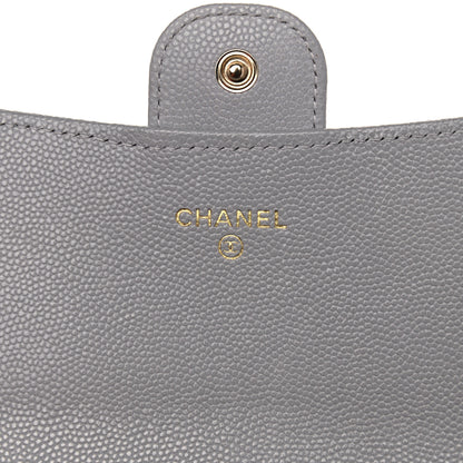 Chanel Caviar Quilted Phone Holder Wallet on Removable Chain Grey 5 of 10