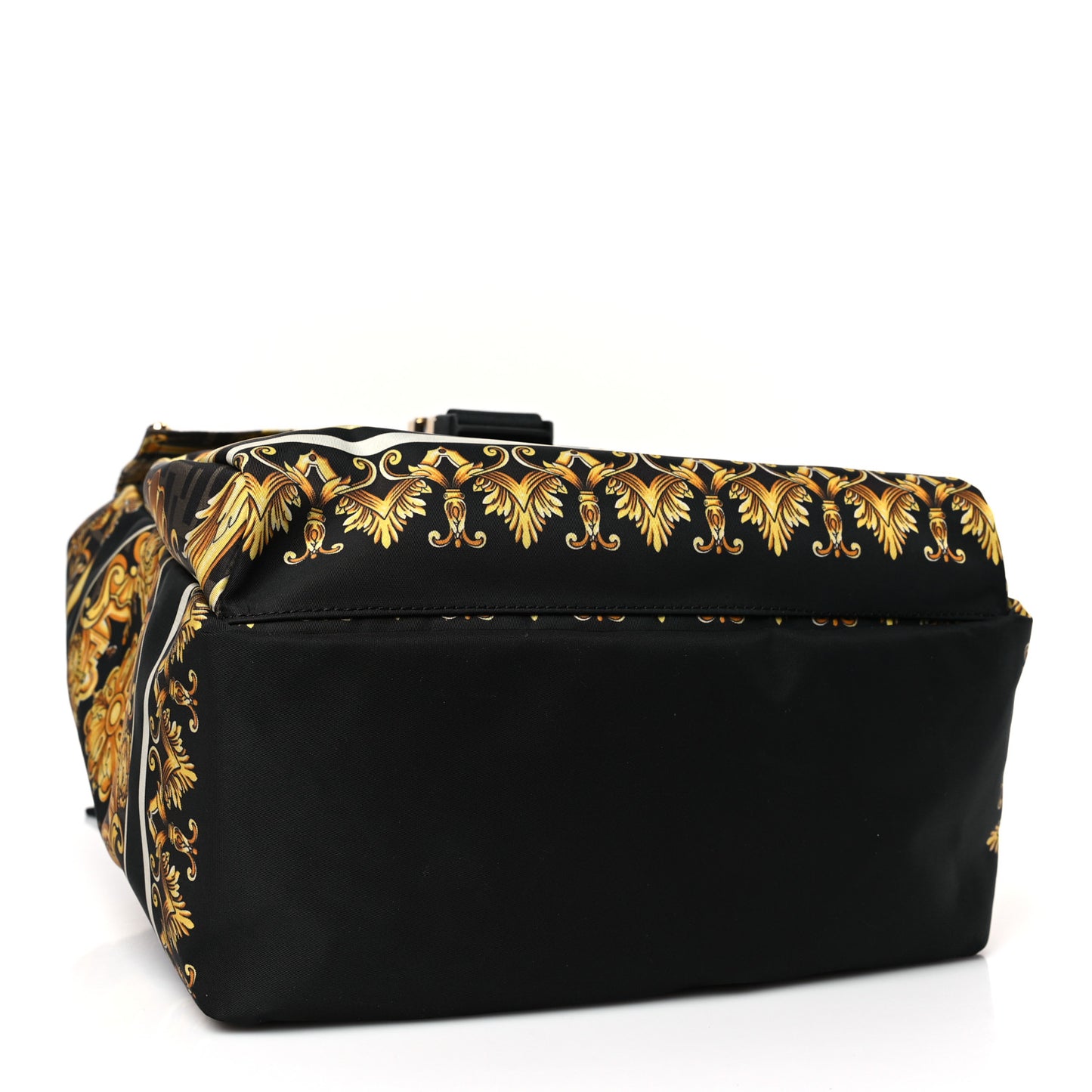 X VERSACE Silk Vitello Fendace FF Baroque Backpack Tobacco Black Gold