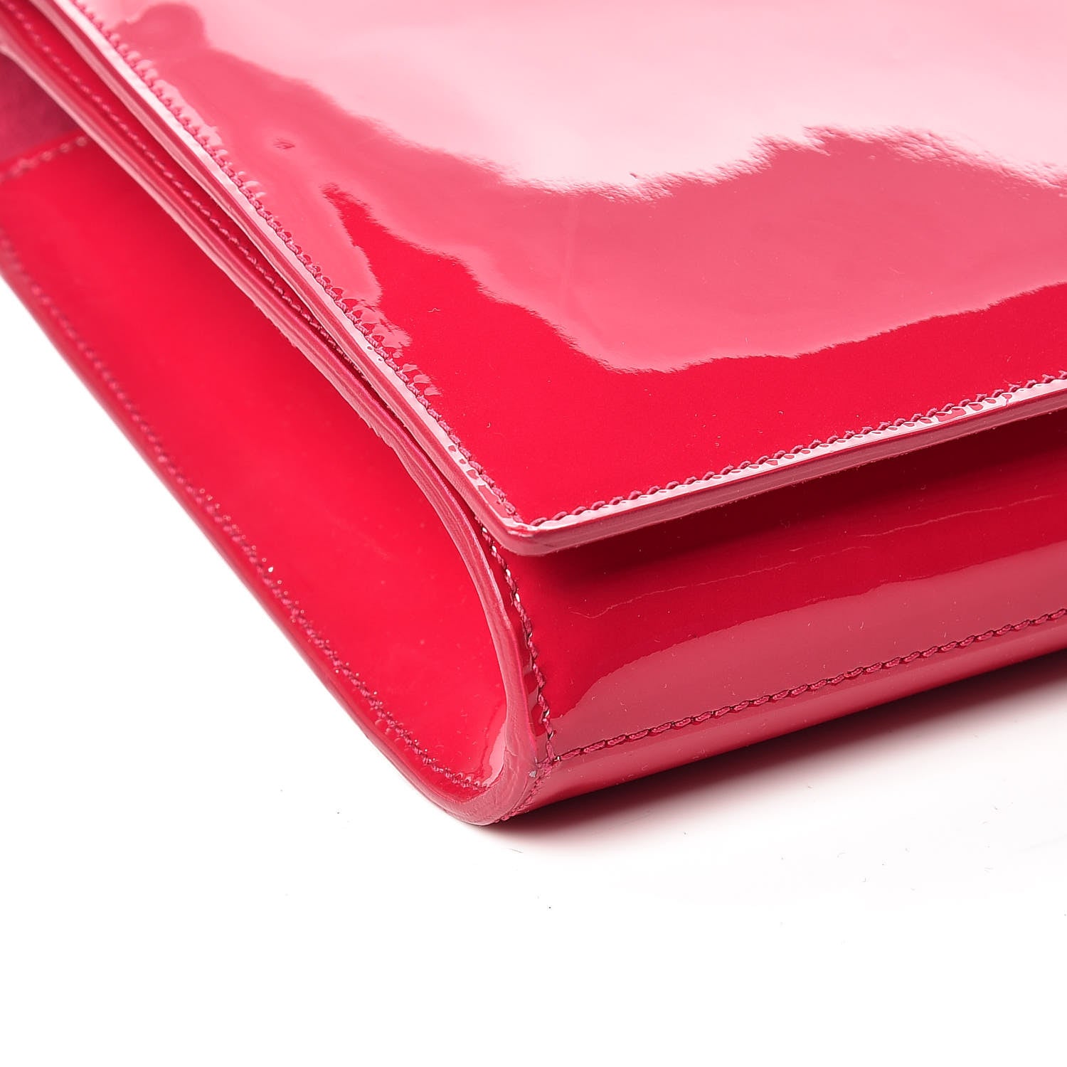 Saint Laurent Patent Monogram Large Belle De Jour Clutch Fuchsia 5 of 9