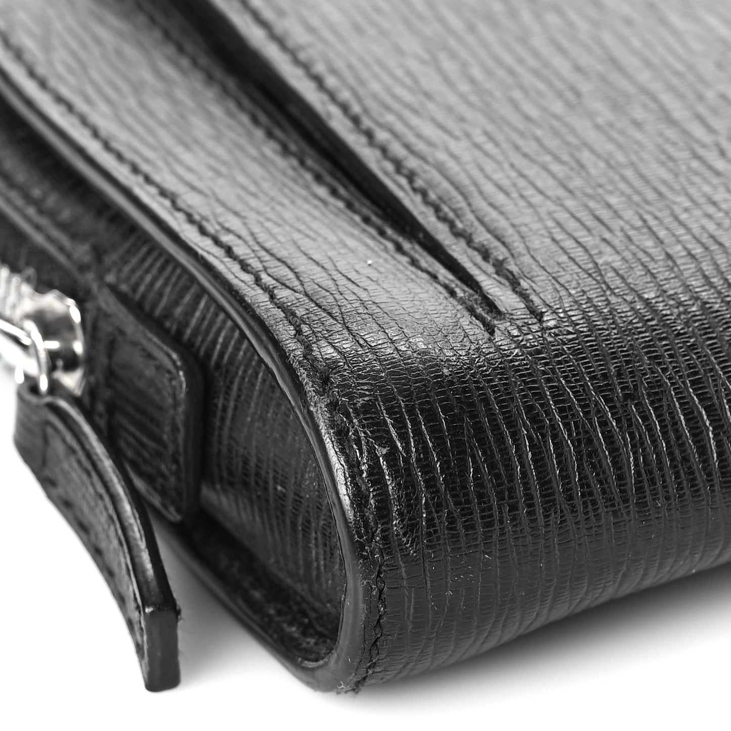 Calfskin Wristlet Clutch Black
