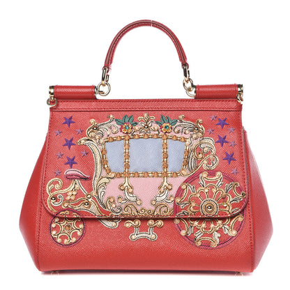 Dolce & Gabbana Dauphine Embellished Medium Miss Sicily Satchel Rosso 1 of 8