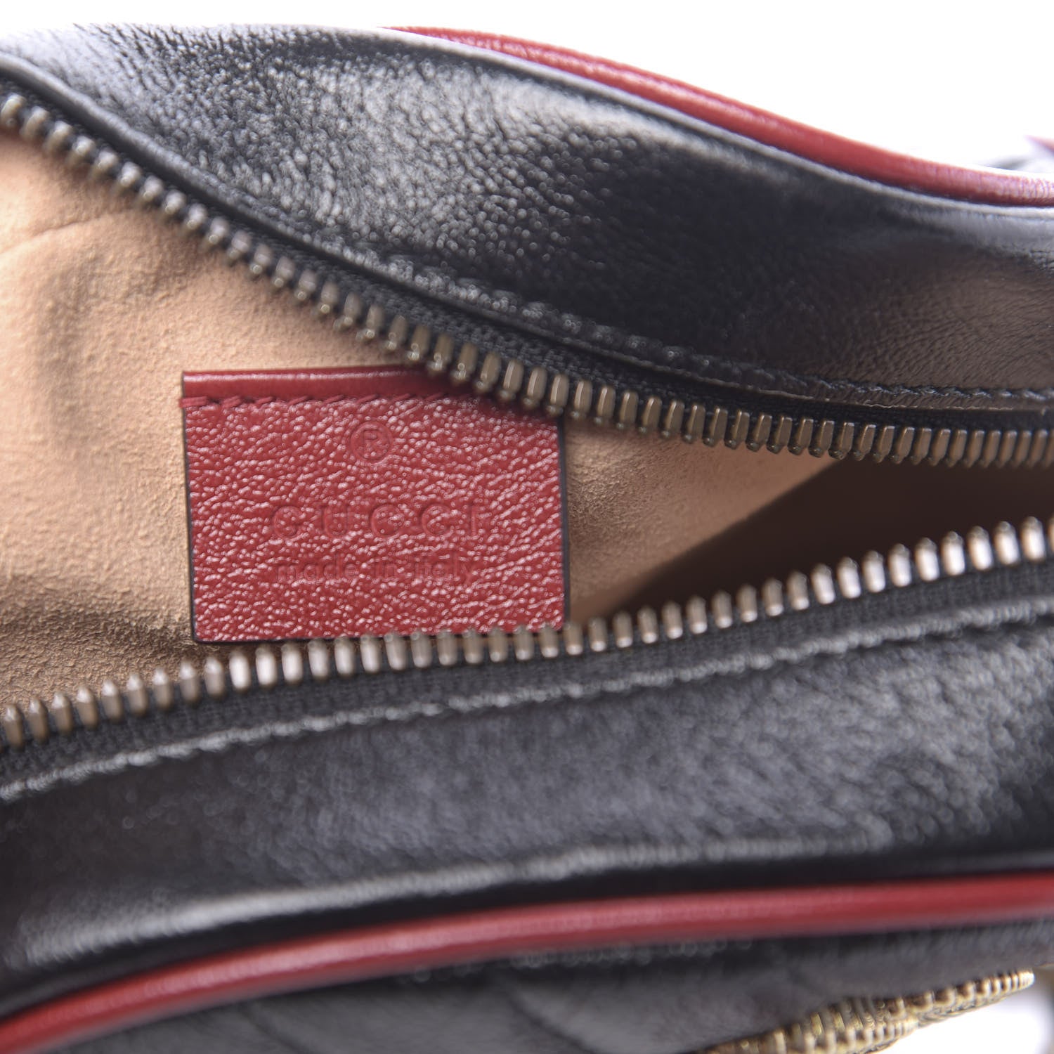 Gucci Vintage Effect Calfskin Matelasse Diagonal Mini Torchon GG Marmont Round Shoulder Bag Black Romantic Cherry 6 of 10