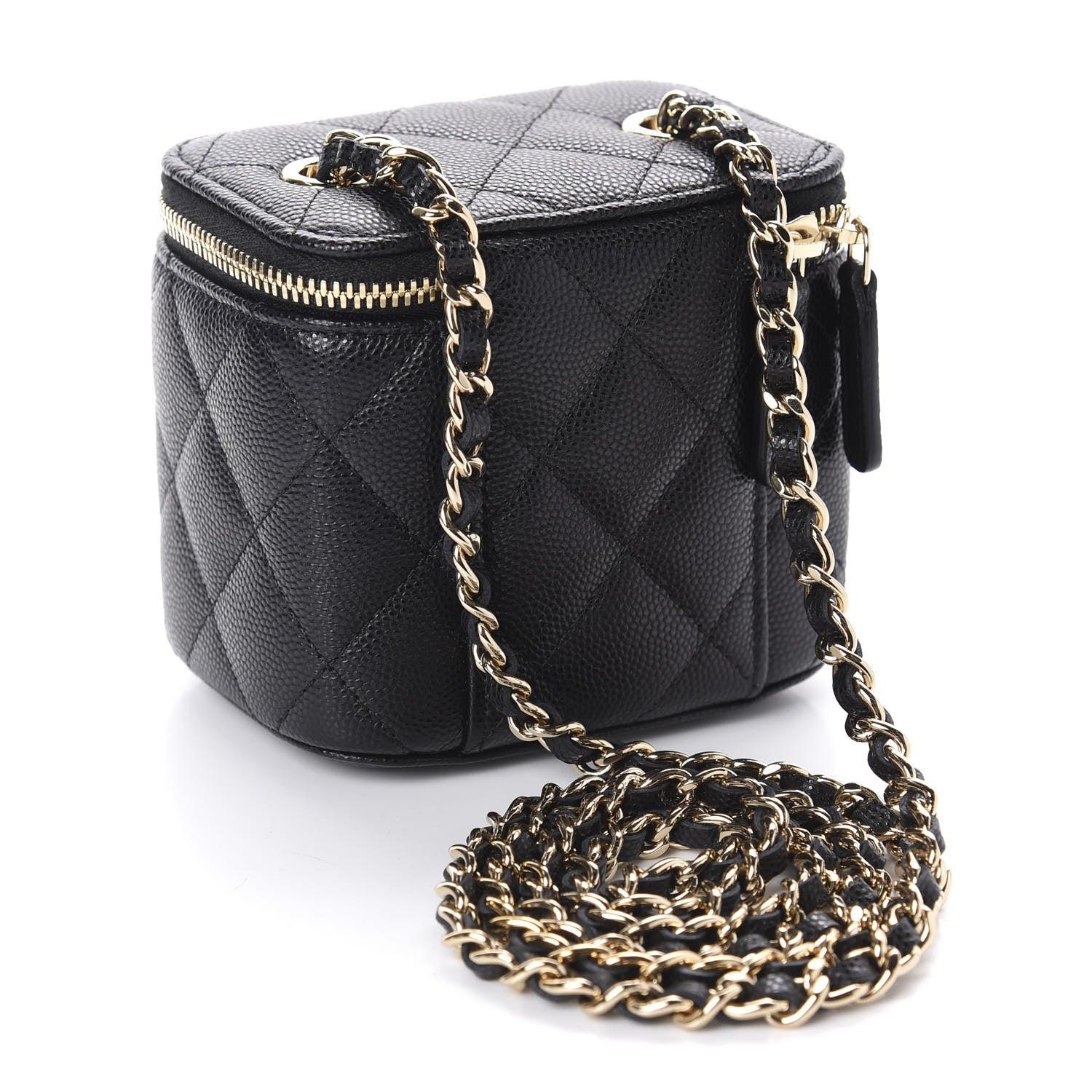 Chanel Caviar Quilted Mini Vanity Case With Chain Black 3 of 11