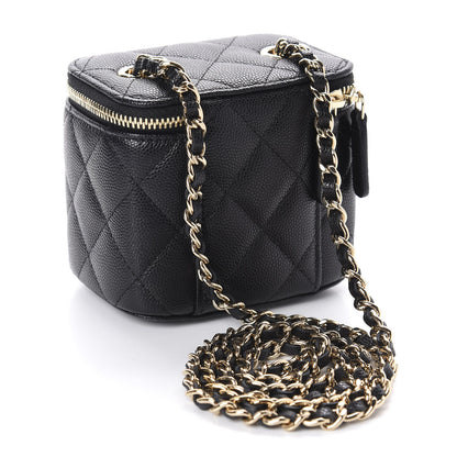 Chanel Caviar Quilted Mini Vanity Case With Chain Black 3 of 11