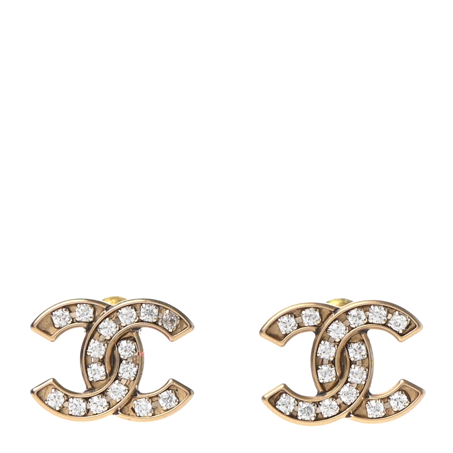 Crystal CC Earrings Gold