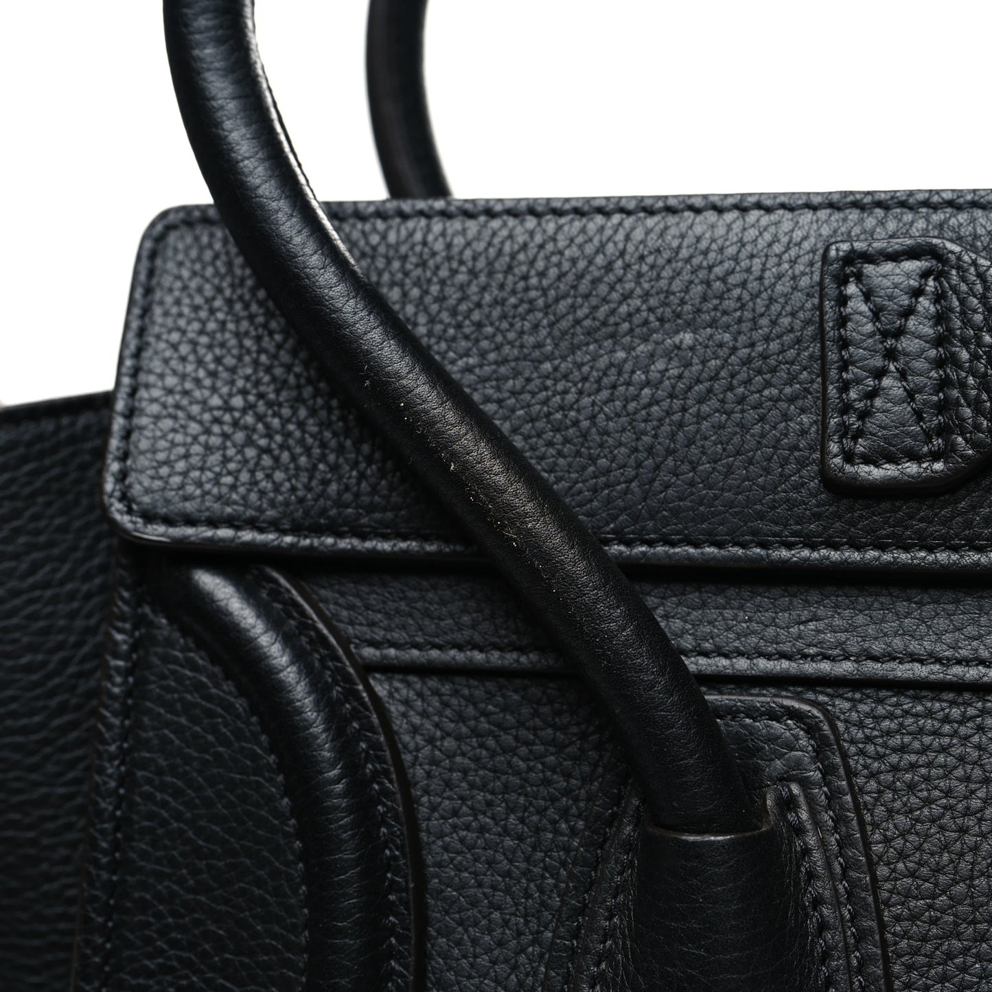 Drummed Calfskin Micro Luggage Black