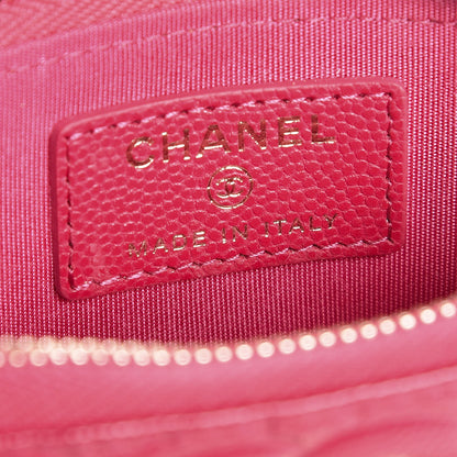Chanel Caviar Camellia Embossed Key Holder Case Fuchsia 5 of 7