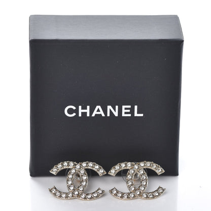 Chanel Crystal CC Earrings Gold 6 of 6