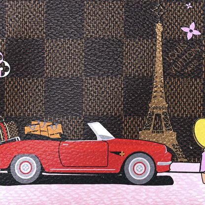 Louis Vuitton Damier Ebene 2019 Christmas Animation Mini Pochette Accessories Red 8 of 11