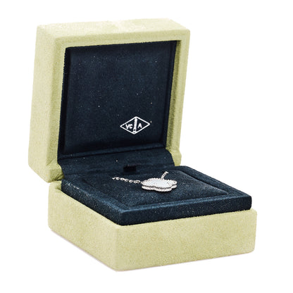 Van Cleef & Arpels 18K White Gold Mother of Pearl Vintage Alhambra Pendant Necklace 6 of 6