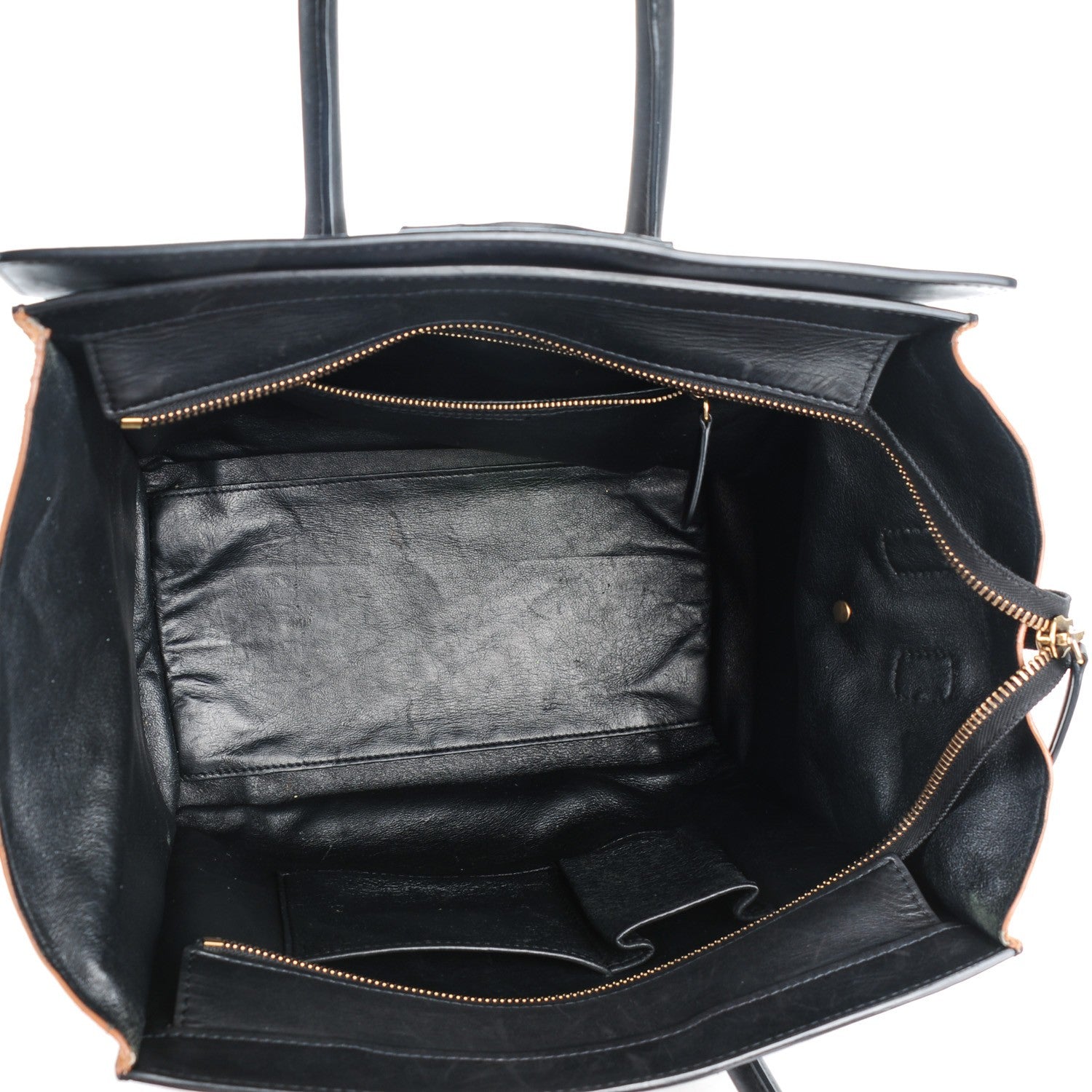 Celine Satin Calfskin Suede Mini Tri-Color Luggage Seashell 5 of 9