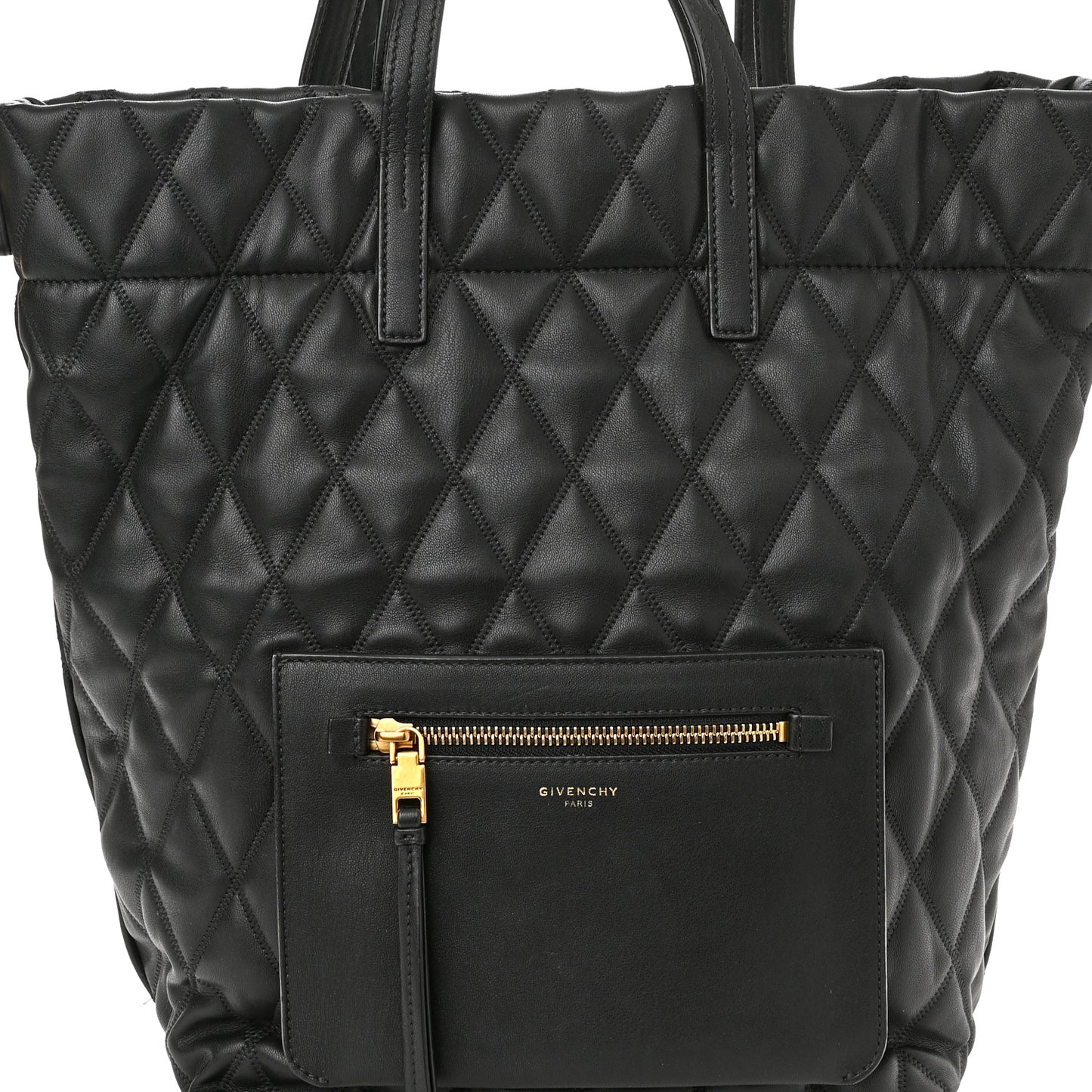 Rubberized Canvas Quilted Duo Backpack Black