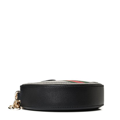 Gucci Grained Calfskin Web Mini Ophidia Round Shoulder Bag Black 6 of 19