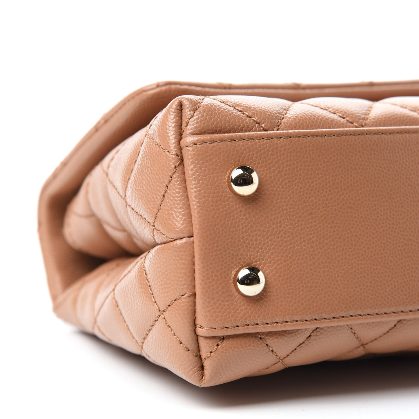 Caviar Quilted Mini Coco Handle Flap Brown