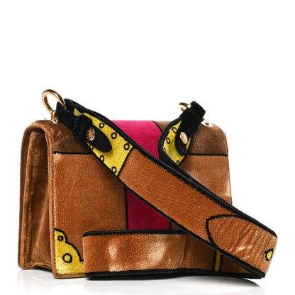 Prada Velluto Ricamo Cahier Shoulder Bag Cammello 3 of 11