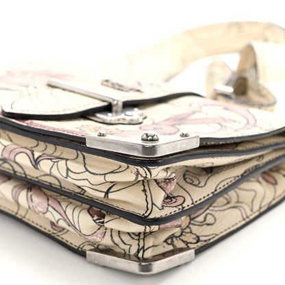 Prada X JAMES JEAN Glace Calfskin Rabbit Print Cahier Bag Opaline 9 of 13
