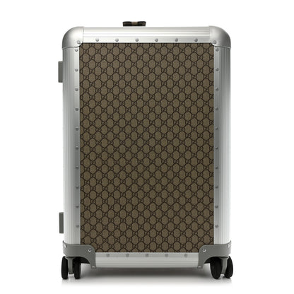 Gucci GG Supreme Monogram Aluminium Porter Medium Trolley Suitcase Beige Ebony Silver 1 of 13