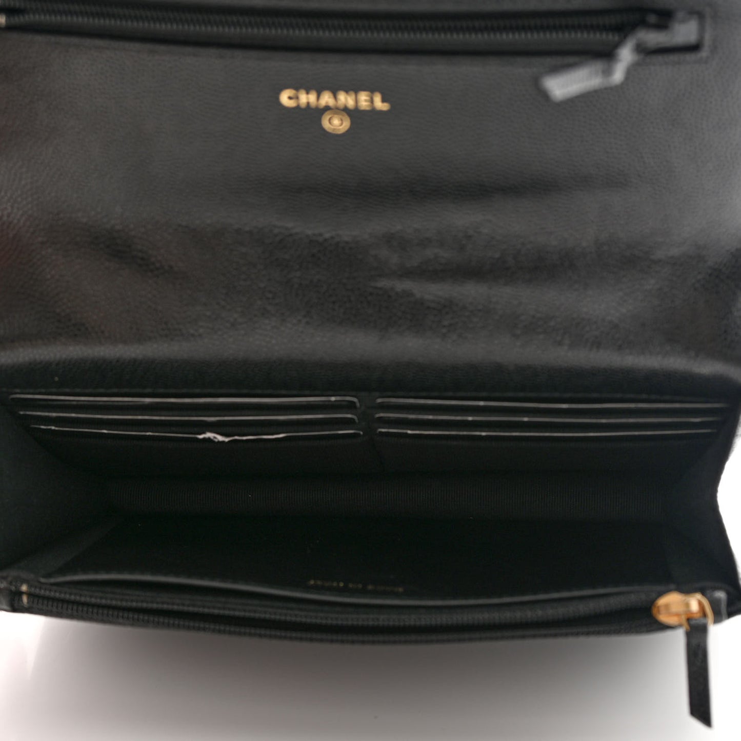 Caviar Quilted Coco First Wallet On Chain WOC Black