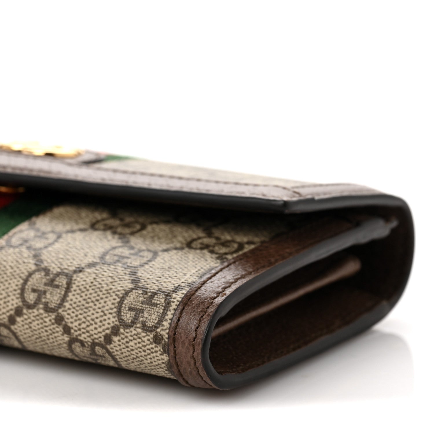 Gucci GG Supreme Monogram Web Ophidia Continental Wallet Brown 9 of 10