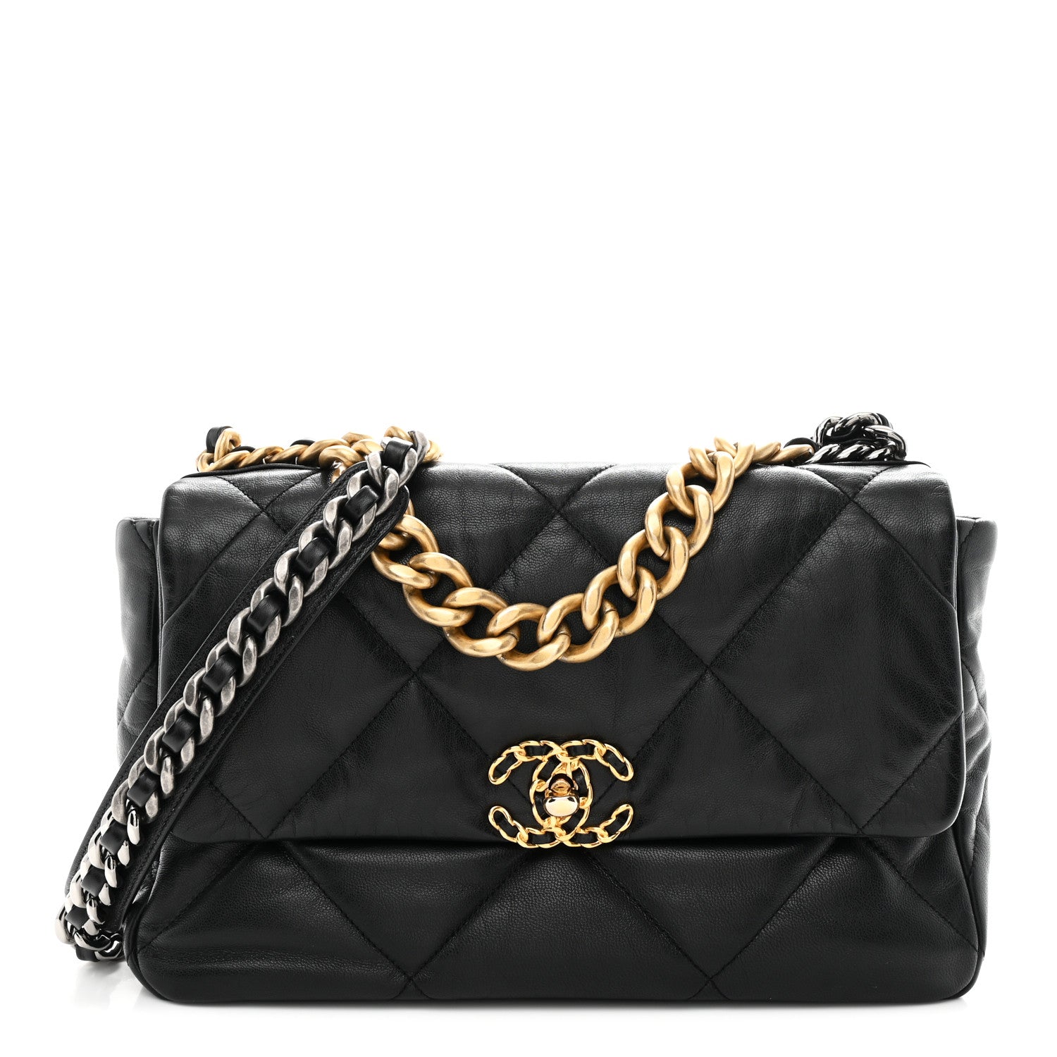 Chanel Goatskin Quilted Large Chanel 19 Flap Black 1 of 19