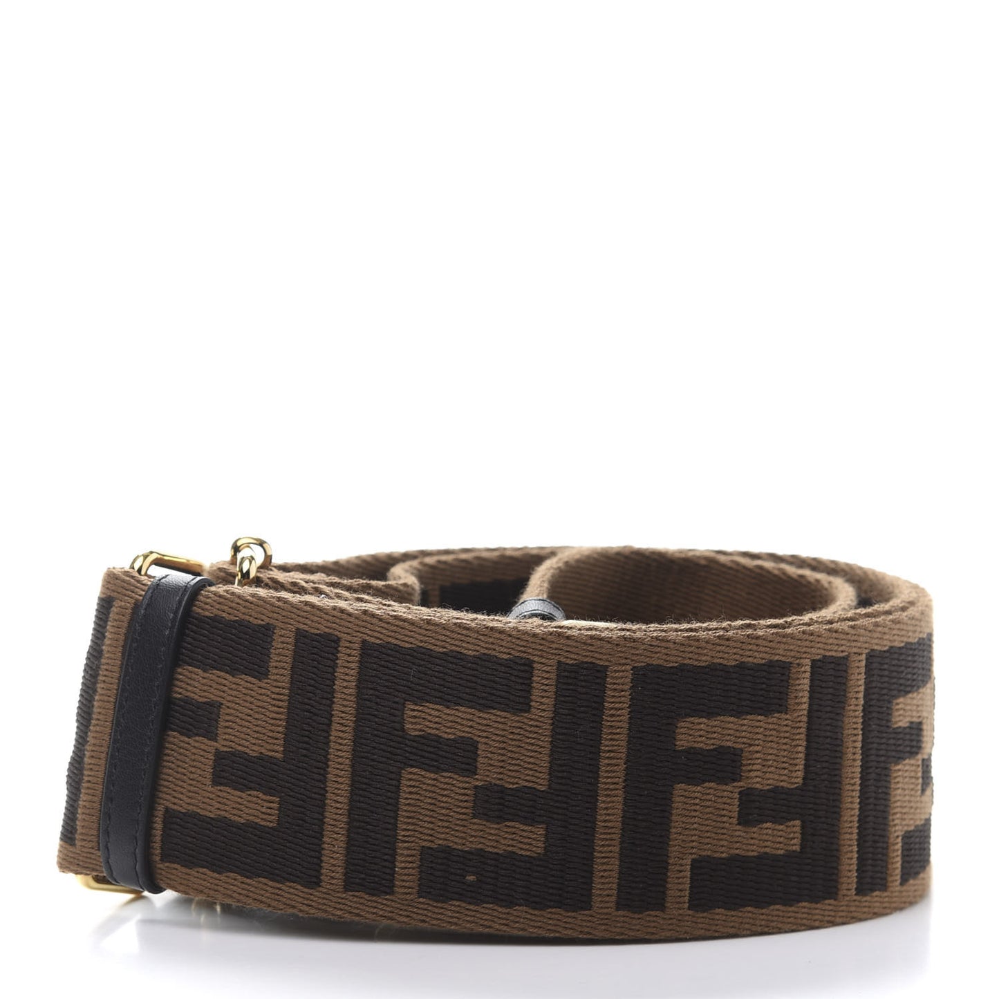 Ribbon Vitello Seta FF 1974 Adjustable Strap You Fango Marrone Black