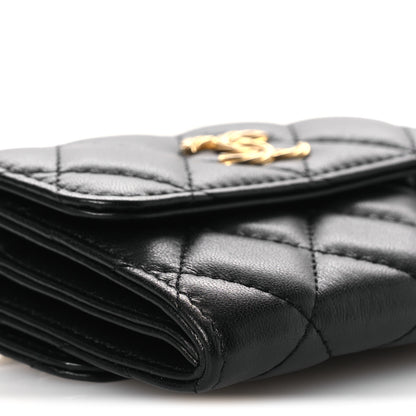 Chanel Lambskin Quilted Card Holder with Chain Black 10 of 11