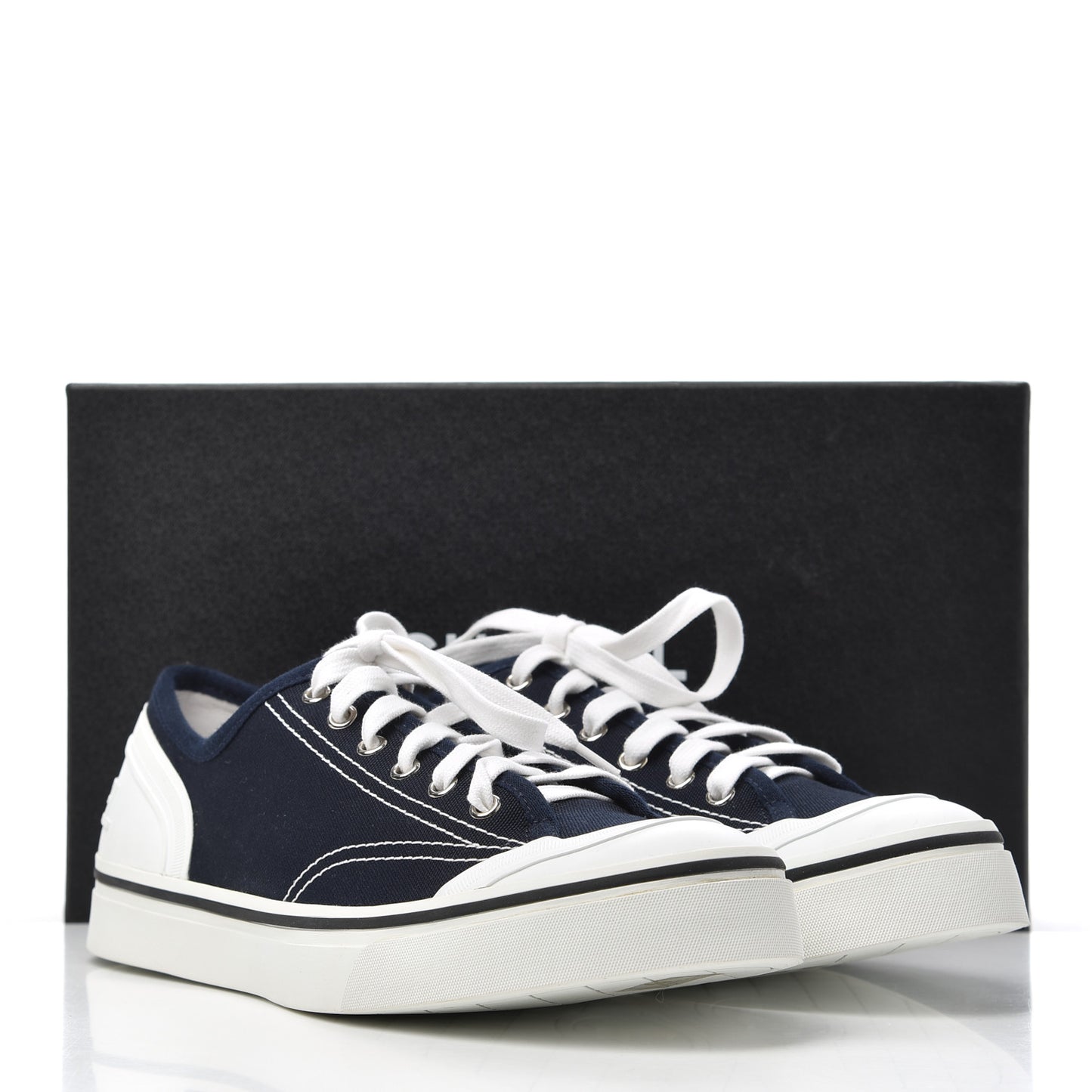 Fabric Mens Lace Up Cap Toe Sneakers 41 Navy
