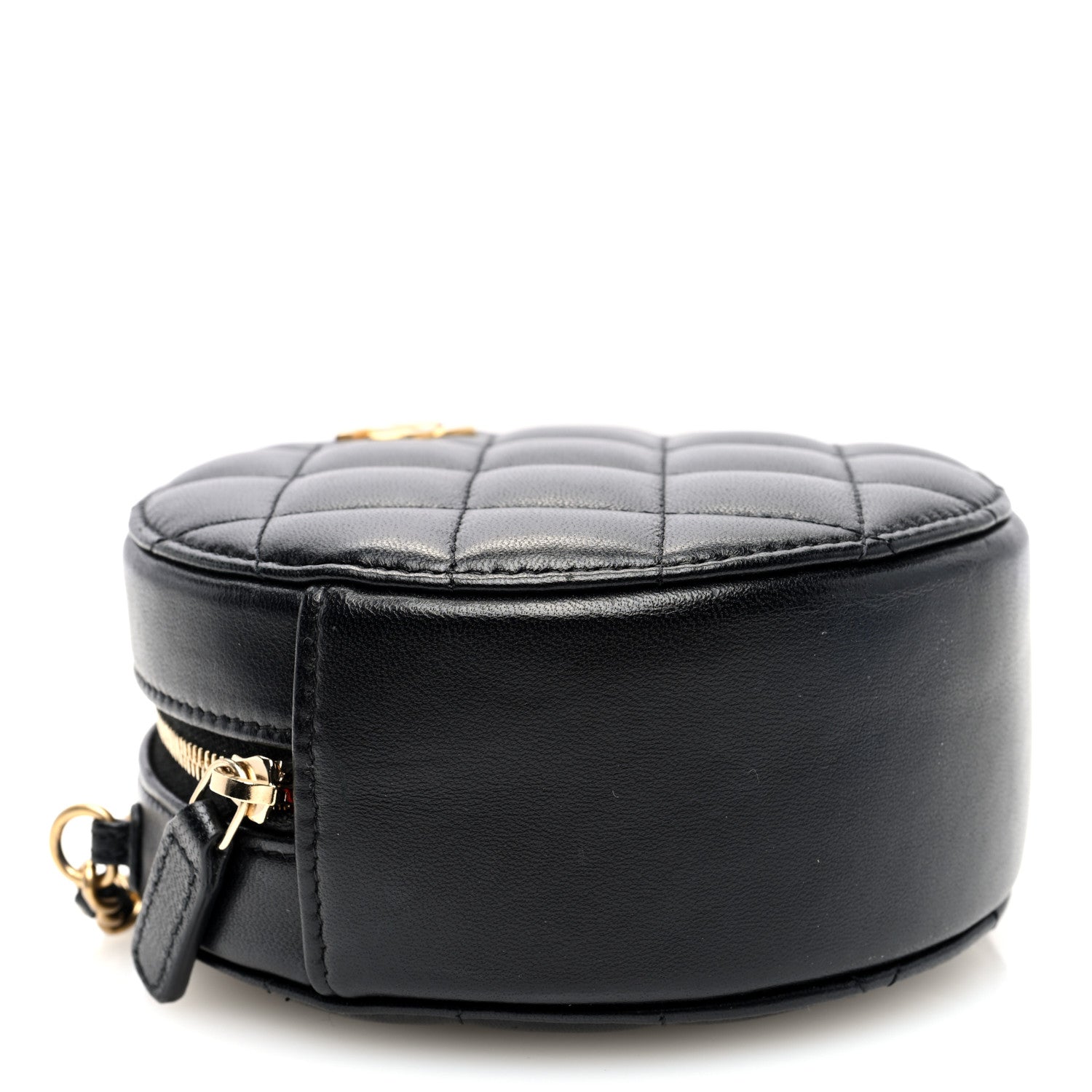 Chanel Lambskin Quilted Romance Round Clutch With Chain Black 4 of 10