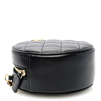 Chanel Lambskin Quilted Romance Round Clutch With Chain Black 4 of 10
