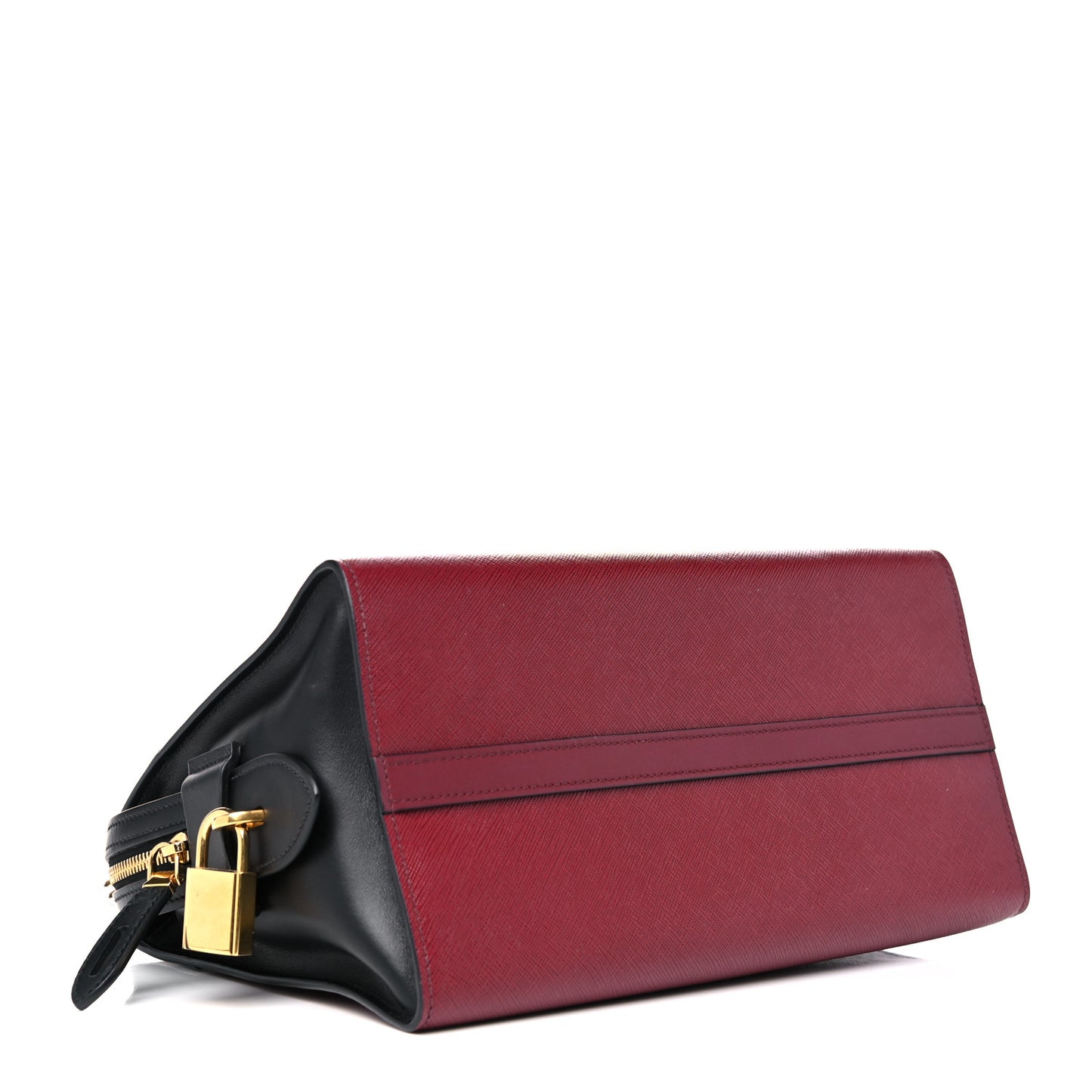 Saffiano City Calfskin Small Esplanade Tote Fuoco Black