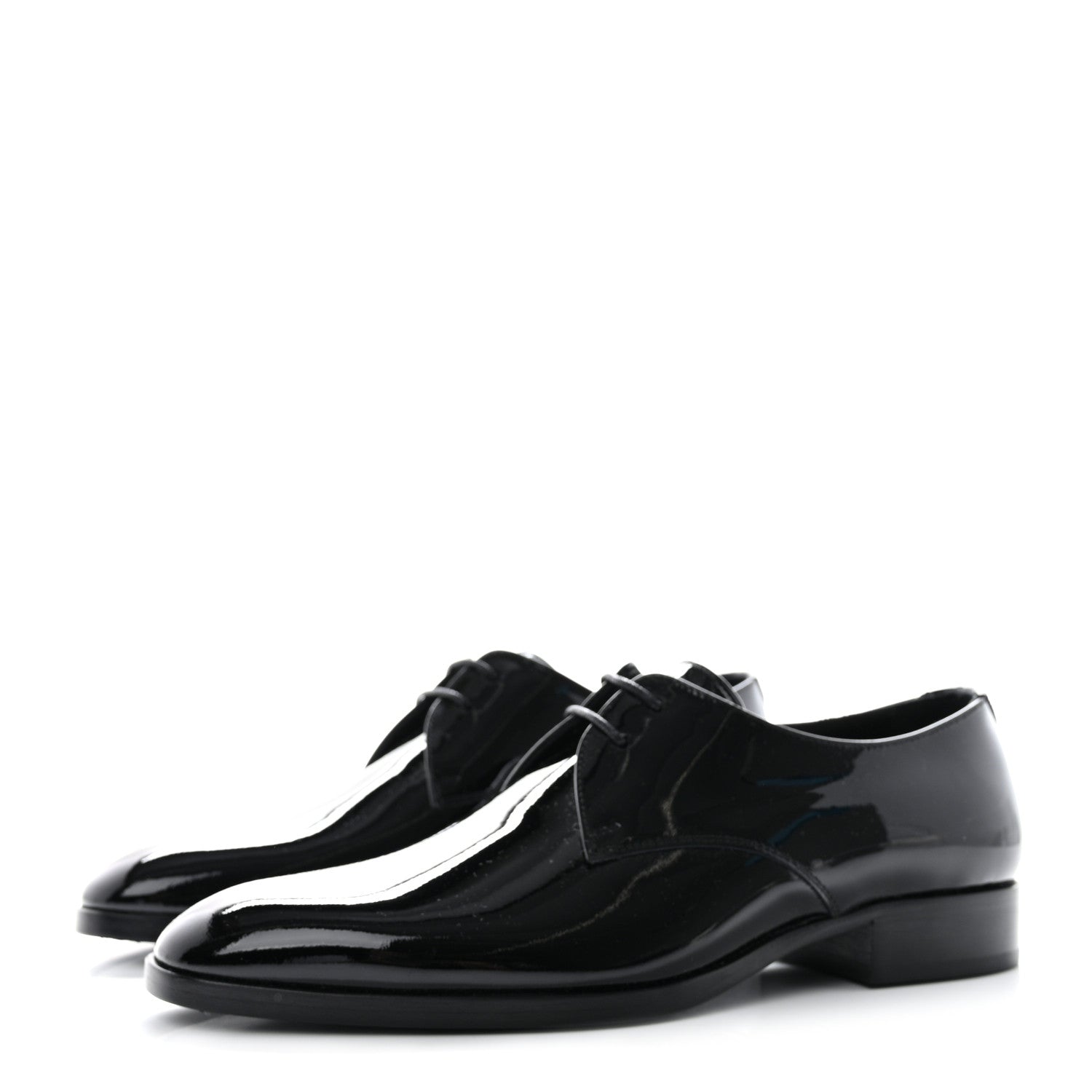 Saint Laurent Patent Baltimora Lace Up Derby Shoes 38 Black 3 of 8