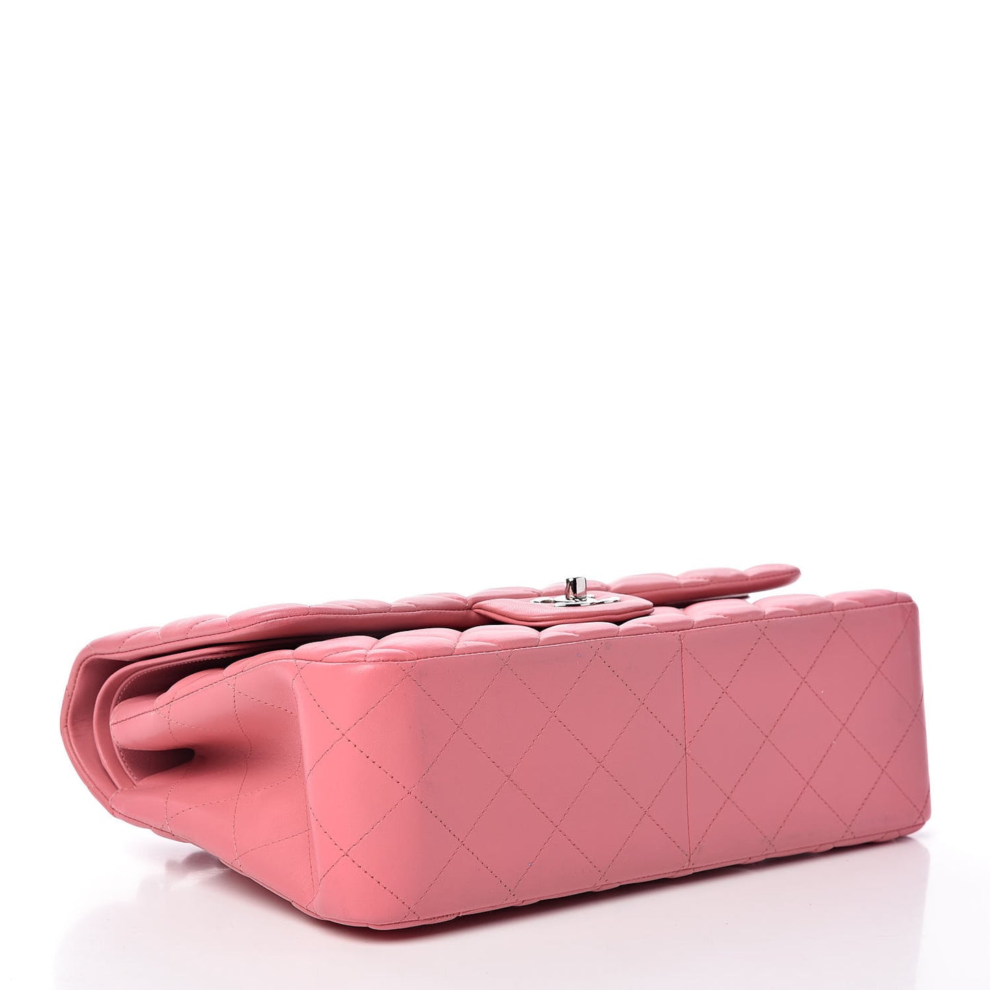 Lambskin Quilted Jumbo Double Flap Pink