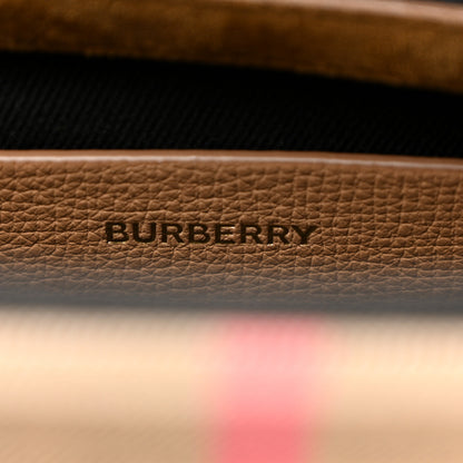 Burberry Derby Calfskin House Check Small Macken Crossbody Bag Camel 6 of 10