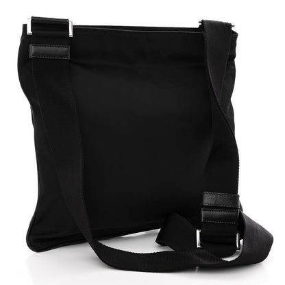 Prada Tessuto Nylon Saffiano Flat Messenger Bag Black 2 of 8