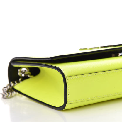 Saint Laurent Patent Grain de Poudre Small Monogram Kate Satchel Neon Yellow 6 of 13