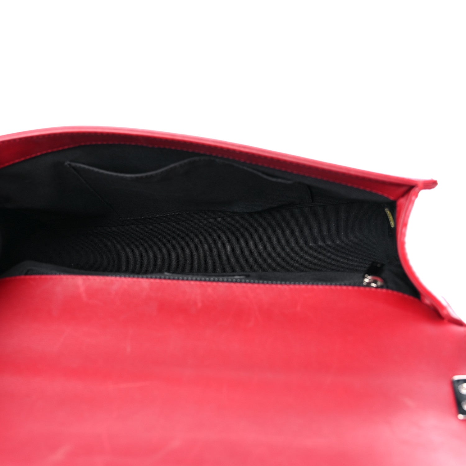 Chanel Patent Calfskin New Medium Plexiglass Boy Flap Red 5 of 15