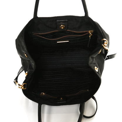 Prada Tessuto Nylon Vitello Daino Tote Black 4 of 9