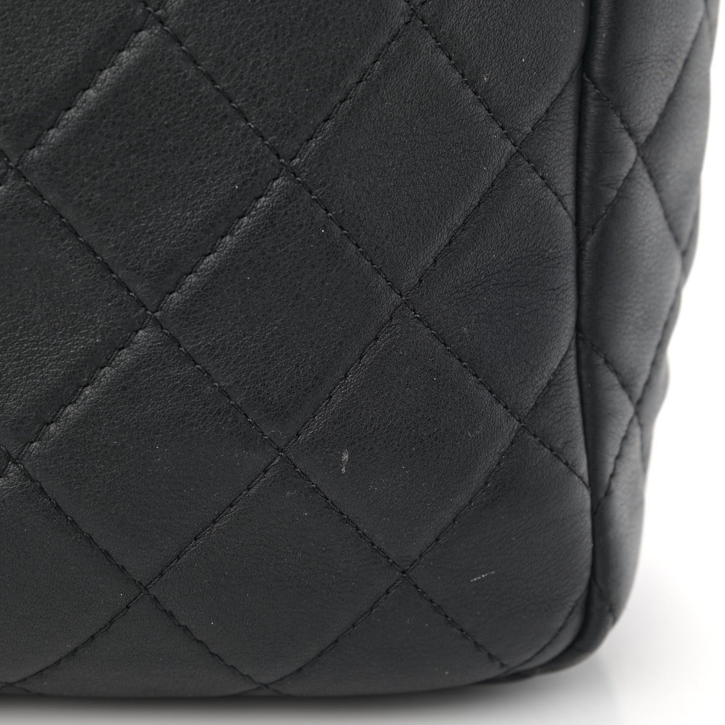 Calfskin Quilted Ultra Pocket Shopping Tote Black