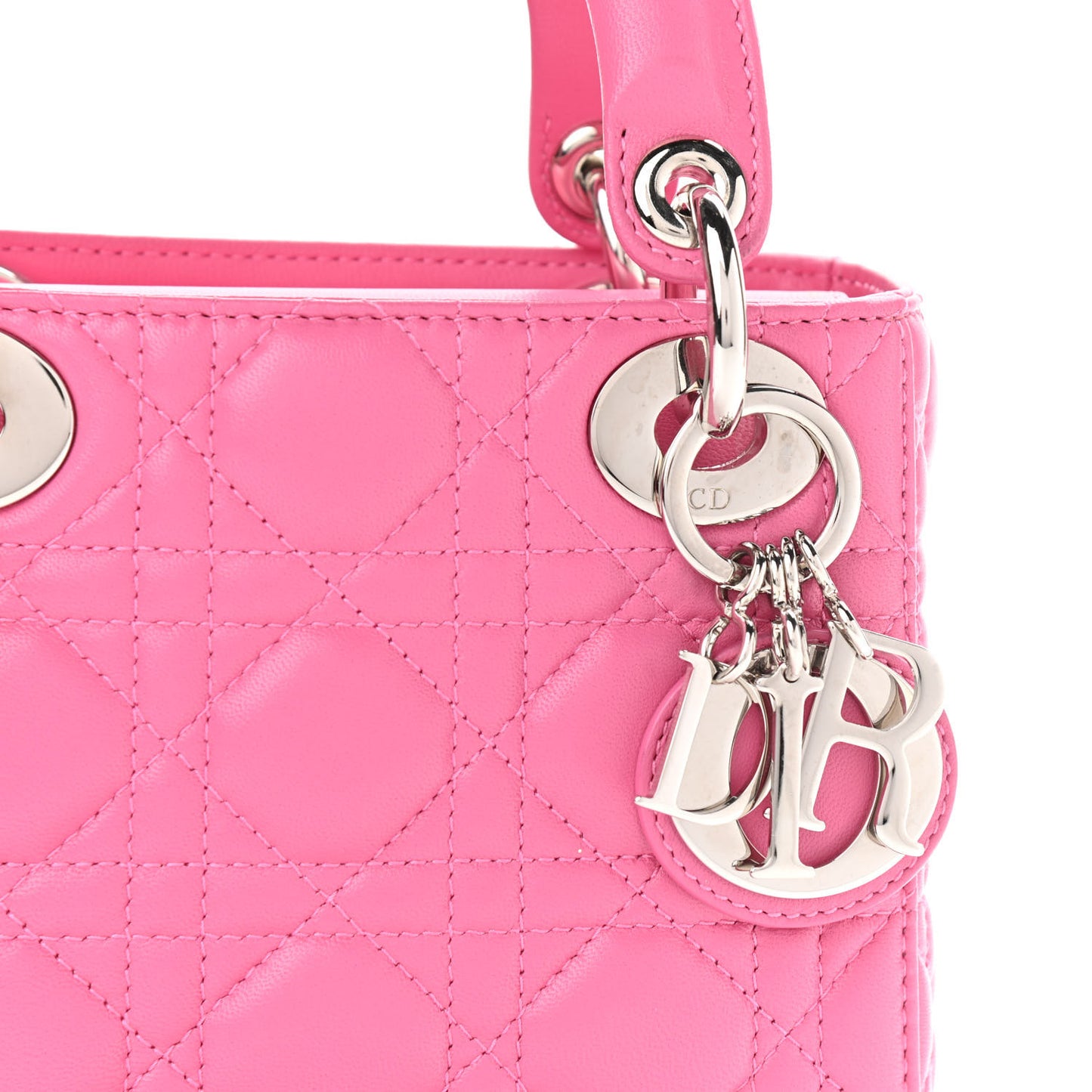 Lambskin Cannage Mini Lady Dior Sorbet
