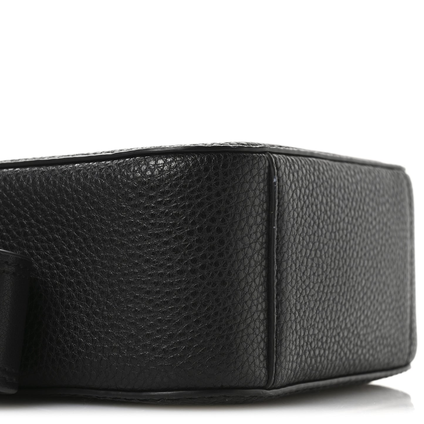 Calfskin Signet Stitched Crossbody Bag Black
